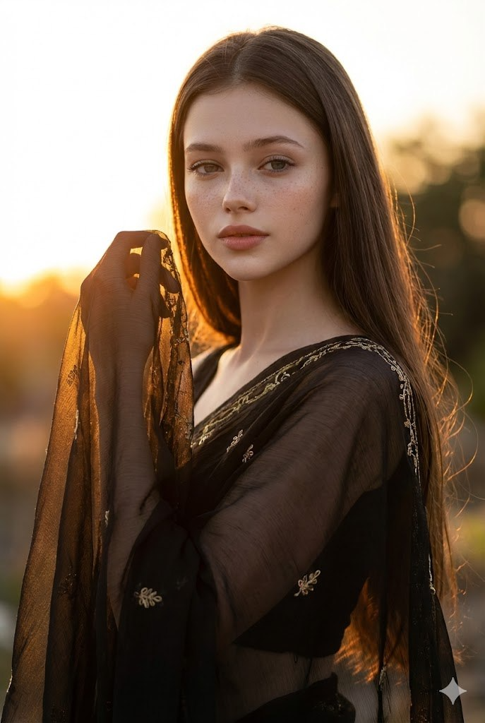 Golden Hour Black Saree