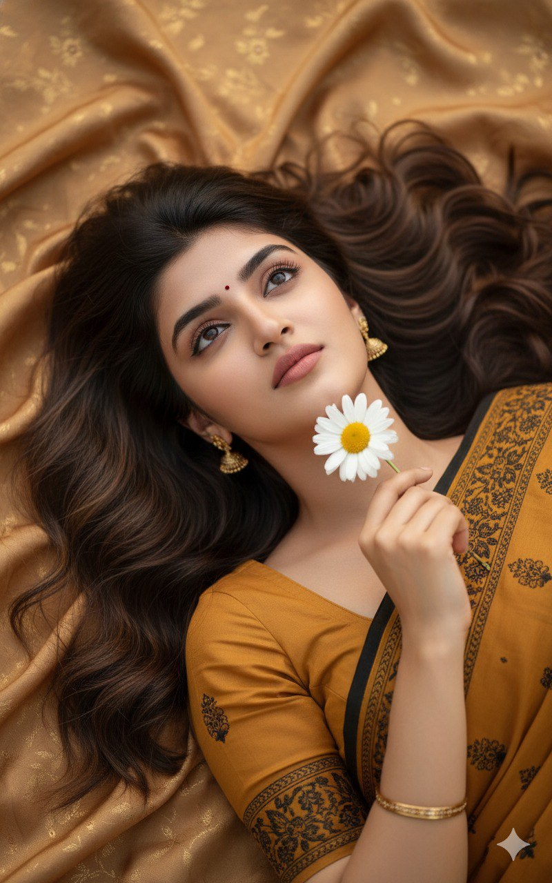 Mustard Yellow Saree Daisy