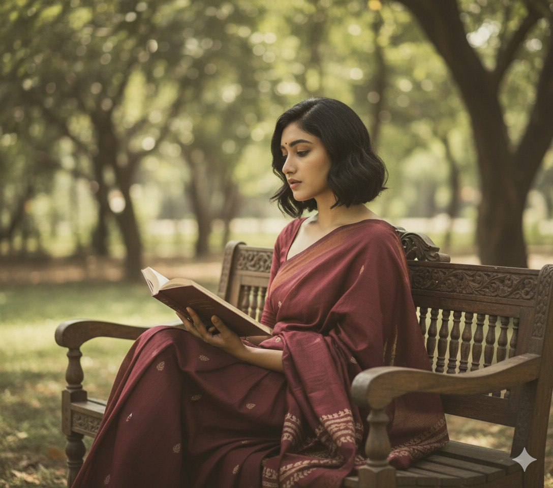 Reading Saree Portrait