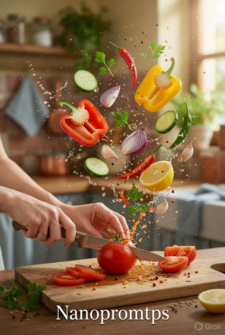 Tomato Cutting Culinary Vortex